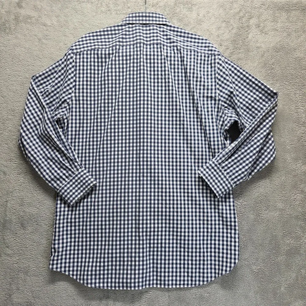 Banana Republic Shirt Mens XL Button‎ Down Blue Plaid Grant Fit Long Sleeve